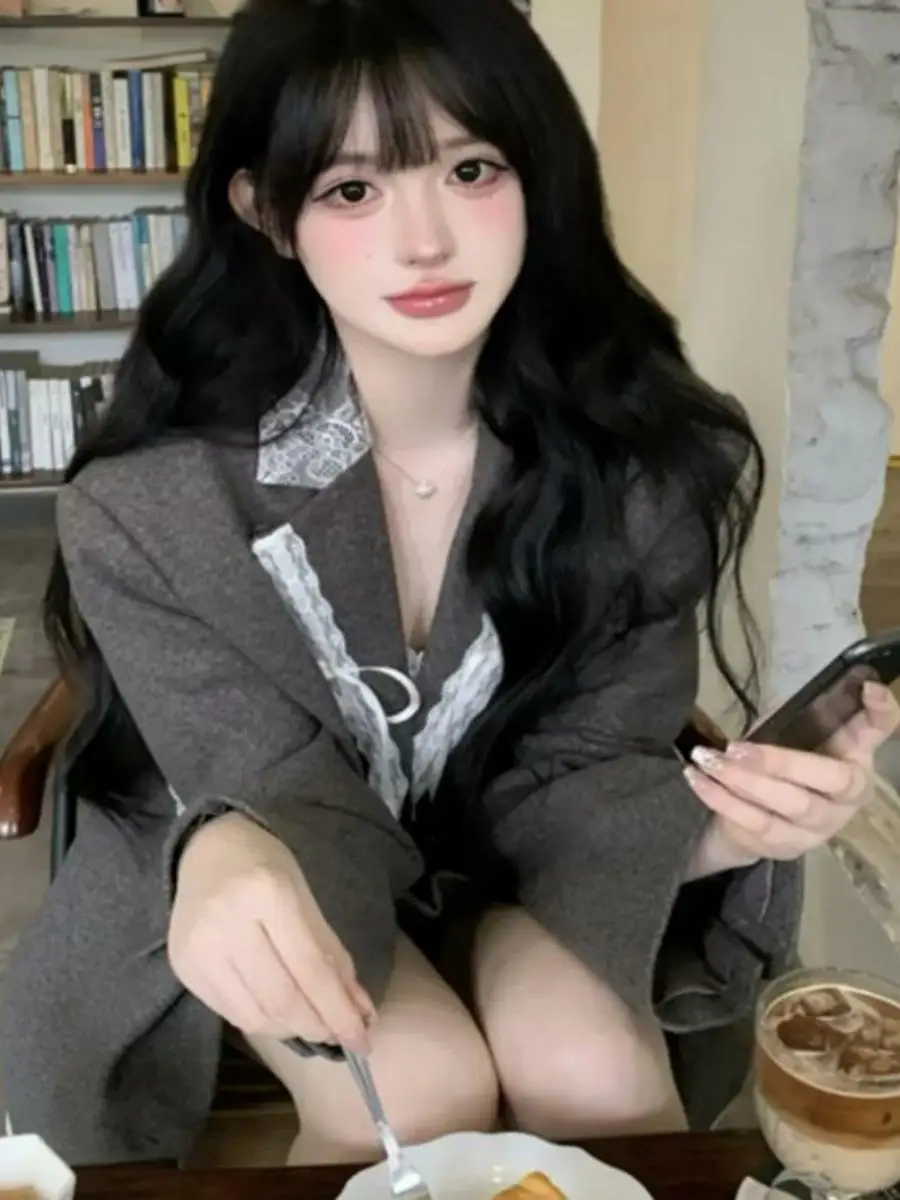 Lace Knot Patchwork Suit Jaet Women's Winter Original Trendy Coat Commute Sle Loose Fit Long Sve
Lace Knot Patchwork Suit Jaet Women's Winter Original Trendy Coat Commute Sle Loose Fit Long Sve