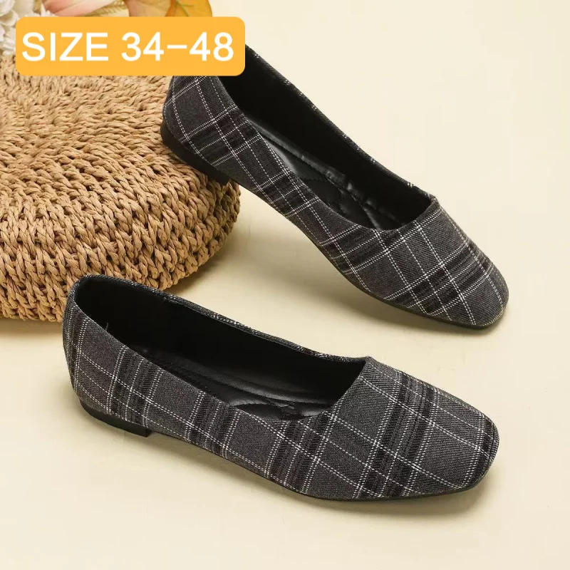 Korean Style Square Toe Women's Flat Shoes Spring Summer New Fashion Casual plus Size Shallow Grid Design Comfortable Footwear
Korean Style Square Toe Women's Flat Shoes Spring Summer New Fashion Casual plus Size Shallow Grid Design Comfortable Footwear