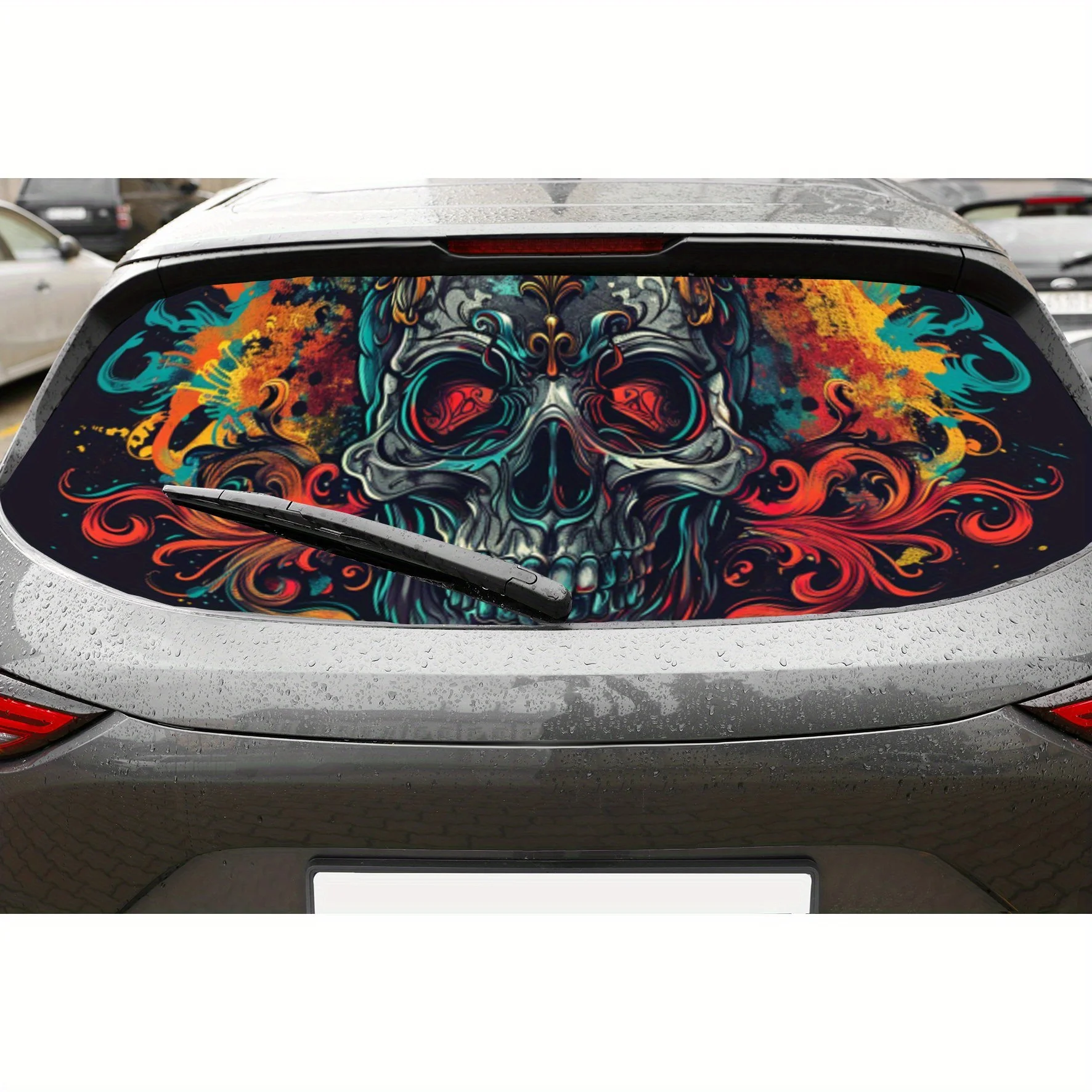 Colorful Skull PVC Perforated Car Vinyl Wraps, Privacy Enhancing Design for Rear Window, Car Rear Windshield Sticker for Most Tr
Colorful Skull PVC Perforated Car Vinyl Wraps, Privacy Enhancing Design for Rear Window, Car Rear Windshield Sticker for Most Tr