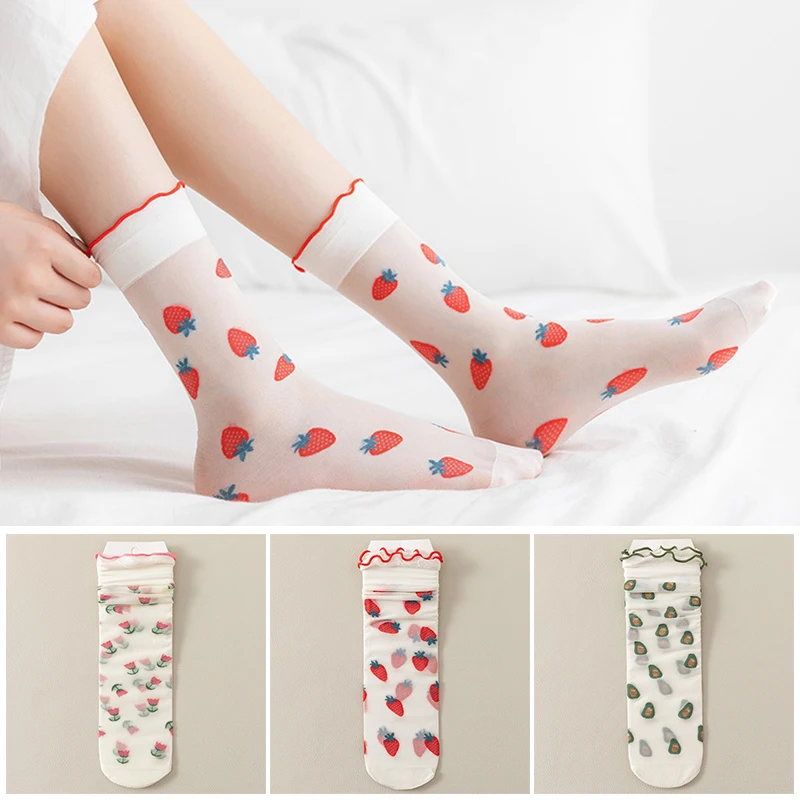 1 Pair New Sweet Women's Tulle Socks Transparent Fruits Floral Printed Short Socks Ultra-Thin Breathable Mesh Low Ankle Socks
1 Pair New Sweet Women's Tulle Socks Transparent Fruits Floral Printed Short Socks Ultra-Thin Breathable Mesh Low Ankle Socks