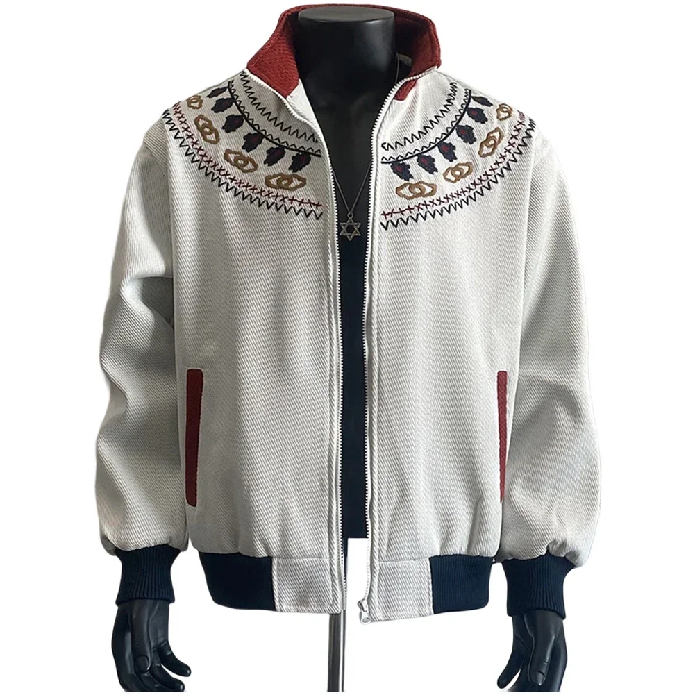 Men Retro Ethnic Embroidered Stand Collar Jacket with Contrast Color Casual Cardigan Long Sleeve for Spring and Autumn Use
Men Retro Ethnic Embroidered Stand Collar Jacket with Contrast Color Casual Cardigan Long Sleeve for Spring and Autumn Use