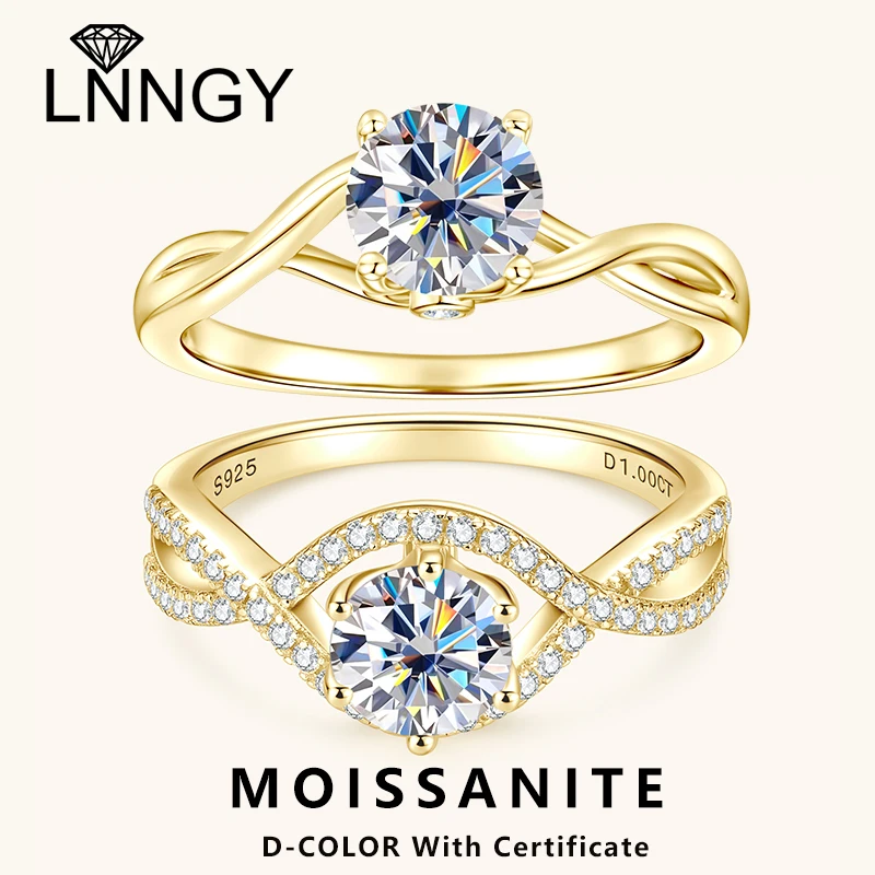Lnngy Certified 6.5mm Solitaire Moissanite Ring 925 Sterling Silver Twist Engagement Rings For Women Sparkling Wedding Jewelry
Lnngy Certified 6.5mm Solitaire Moissanite Ring 925 Sterling Silver Twist Engagement Rings For Women Sparkling Wedding Jewelry