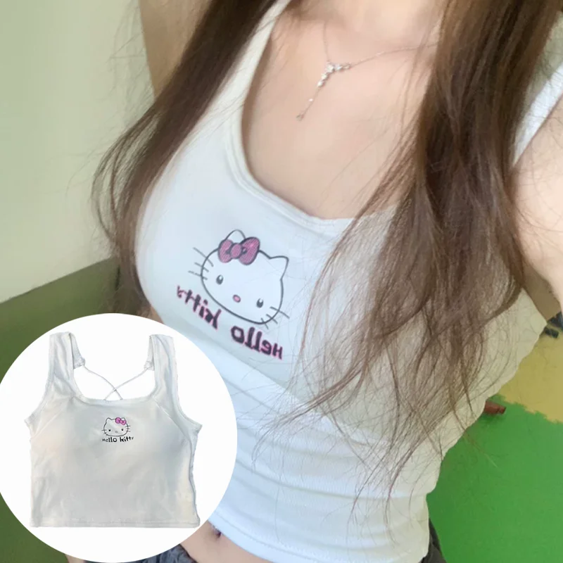 Hellokitty Summer Original Versatile Cross Back Strap Top For Women With Chest Cushion Slim Fit Spicy Girl Pure Desire Short Top
Hellokitty Summer Original Versatile Cross Back Strap Top For Women With Chest Cushion Slim Fit Spicy Girl Pure Desire Short Top