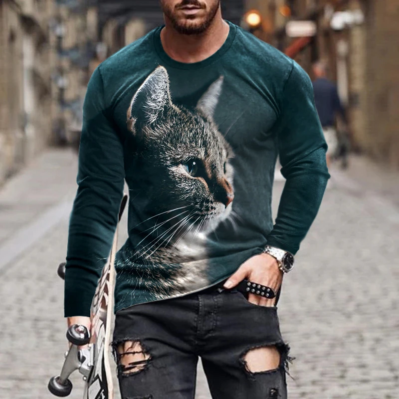 Spring And Autumn Cute Cat 3d Printed Long Sleeve T Shirt For Men Casual Clothing Lion Animel Pattern Top Tees Tshirt Streetwear
Spring And Autumn Cute Cat 3d Printed Long Sleeve T Shirt For Men Casual Clothing Lion Animel Pattern Top Tees Tshirt Streetwear