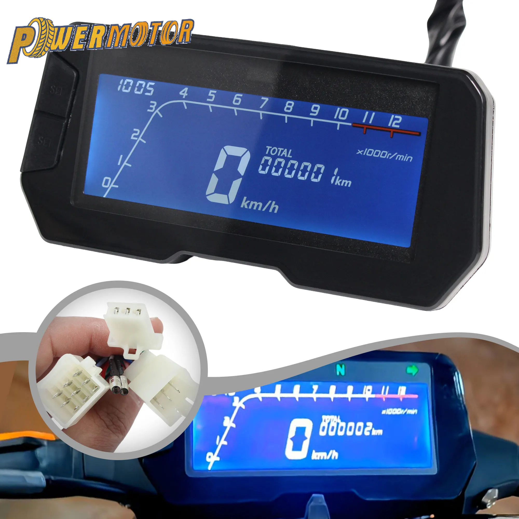 Universal Motorcycle LCD Digital Speedometer Odometer Backlight Motorcycle Odometer 12000RPM 6 gears for 2 4 Cylinder Meters
Universal Motorcycle LCD Digital Speedometer Odometer Backlight Motorcycle Odometer 12000RPM 6 gears for 2 4 Cylinder Meters