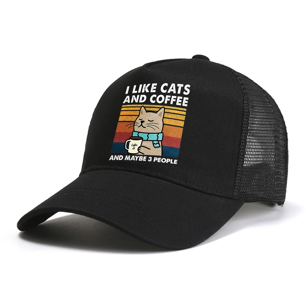I Like Cats and Coffee and maybe 3 people Men baseball cap Fashion adjustable Breathable snapback hats
I Like Cats and Coffee and maybe 3 people Men baseball cap Fashion adjustable Breathable snapback hats