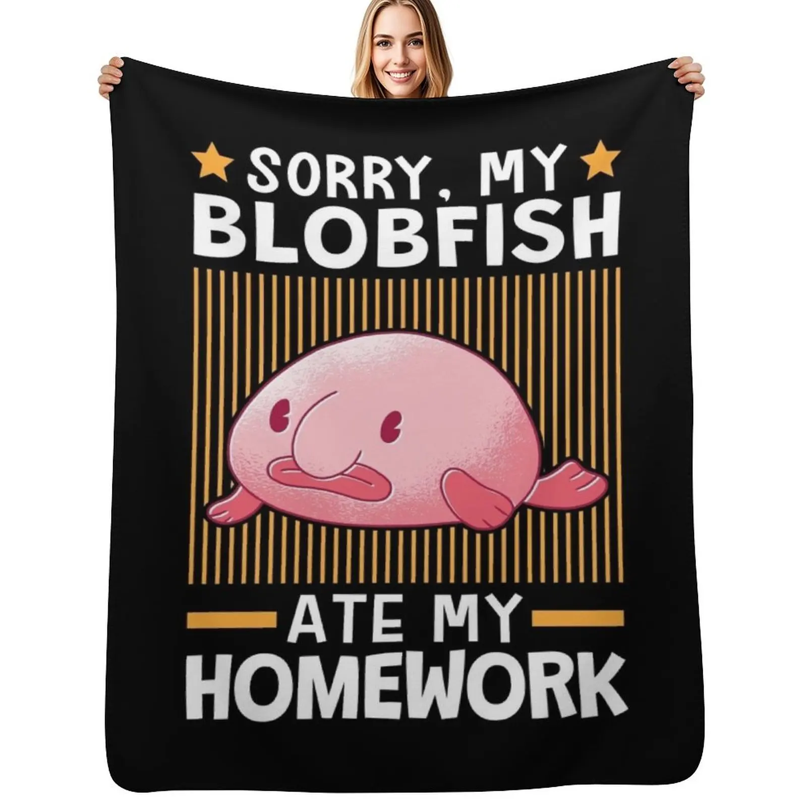 Blobfish ate my homework Throw Blanket Wrinkle Resistant Lightweight Blanket
Blobfish ate my homework Throw Blanket Wrinkle Resistant Lightweight Blanket