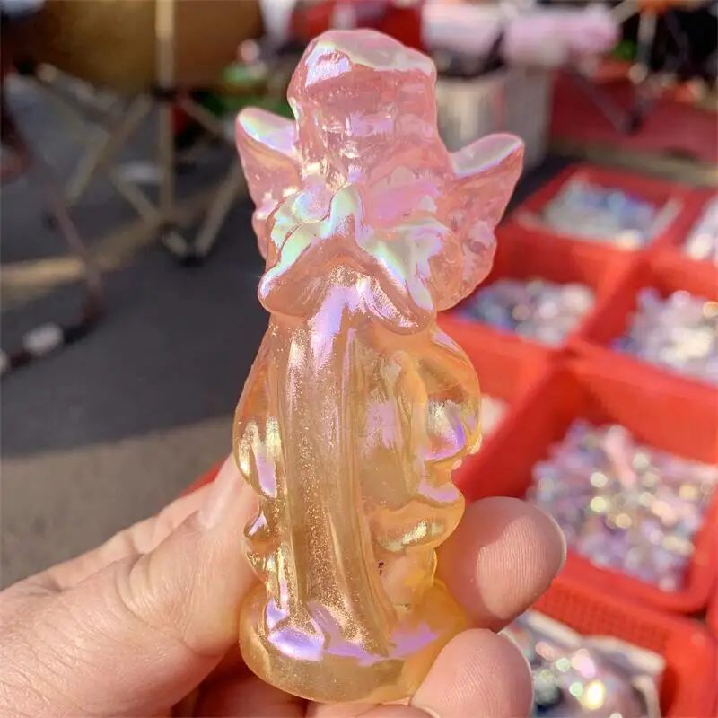 Natural Aura Crystal Quartz Angel Carving Polished Figurine Healing Energy Stone Aesthetic Room Decor Gifts 1PCS
Natural Aura Crystal Quartz Angel Carving Polished Figurine Healing Energy Stone Aesthetic Room Decor Gifts 1PCS