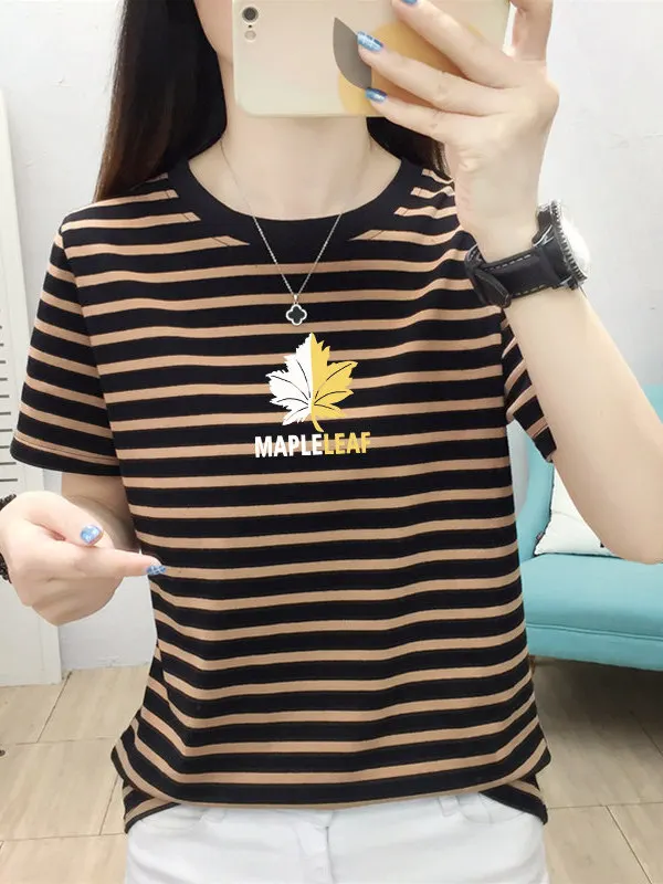 Loose Short Sleeve T-Shirt Women's Summer 2026 New Style Mom Shoulder Band Stripe Cover Belly Top Casual Cotton Blend
Loose Short Sleeve T-Shirt Women's Summer 2026 New Style Mom Shoulder Band Stripe Cover Belly Top Casual Cotton Blend