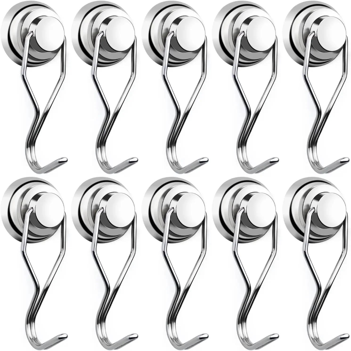 80LB Heavy Duty Magnetic Hooks, 10 Pack Strong Neodymium with Swivel Swing for Cruise, Refrigerator, Garage, Kitchen
80LB Heavy Duty Magnetic Hooks, 10 Pack Strong Neodymium with Swivel Swing for Cruise, Refrigerator, Garage, Kitchen