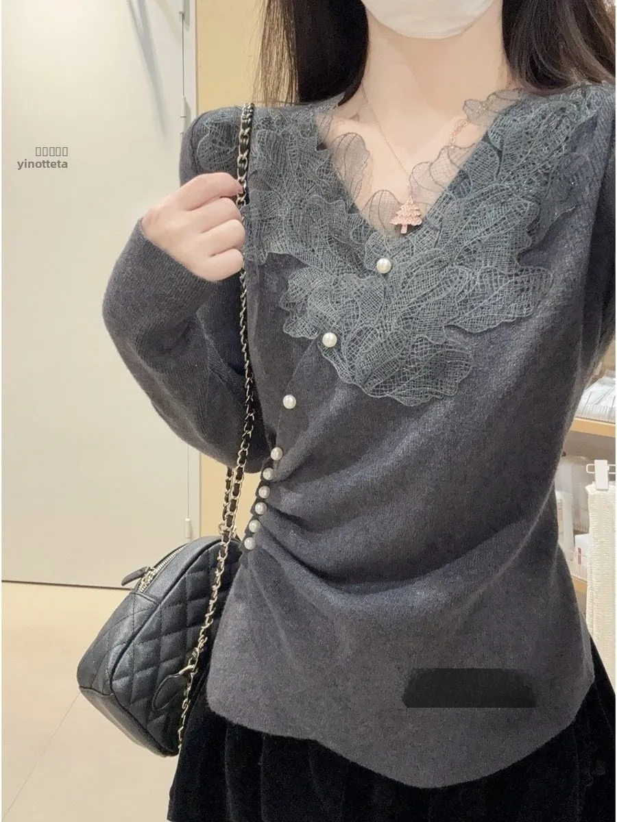 Ele Lace V-ne Knitted Sweater Women's plus Size Winter New Sle Korean Sle Slim Fit Long Sve Base irt Waist Cin...
Ele Lace V-ne Knitted Sweater Women's plus Size Winter New Sle Korean Sle Slim Fit Long Sve Base irt Waist Cin...