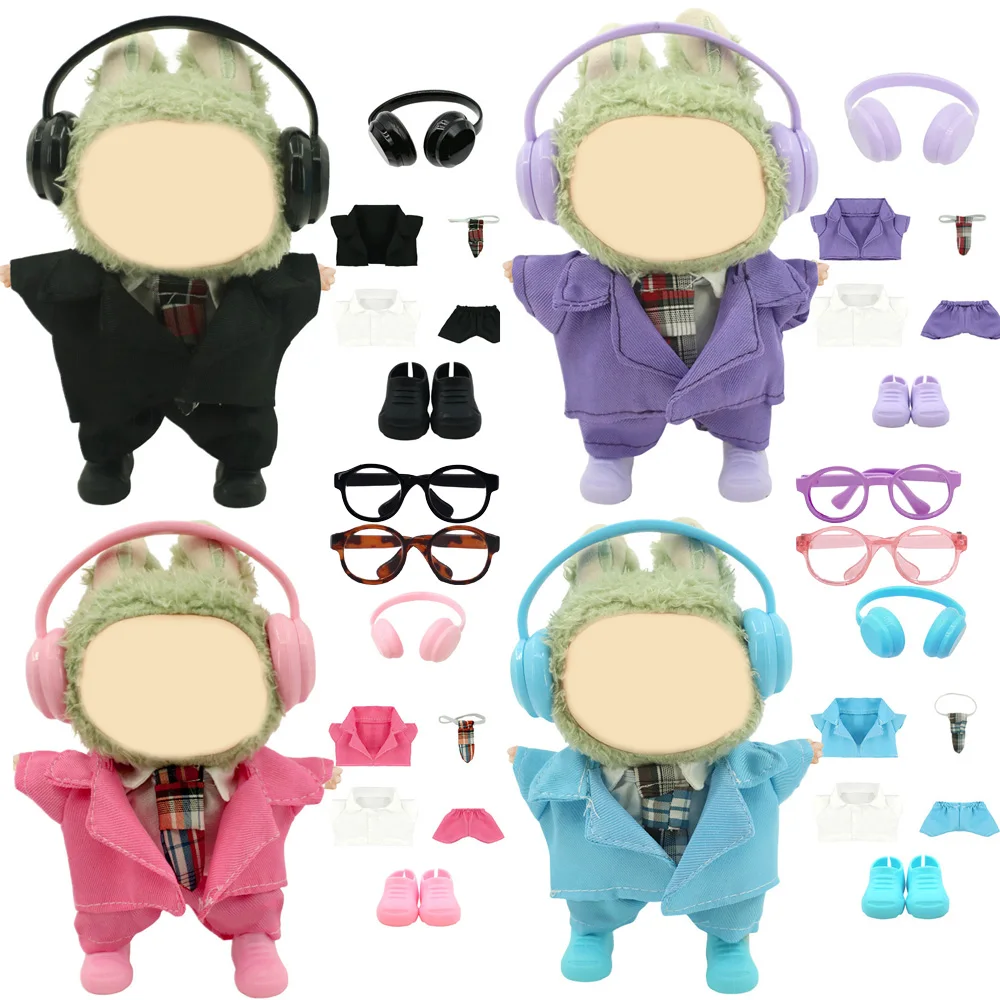 For 17CM Plush Doll Solid Color Suit Shirt+Tie+Pants+Jacket Fashion Outfit Headphones Glasses For Labubu Accessories,Girl Gifts
For 17CM Plush Doll Solid Color Suit Shirt+Tie+Pants+Jacket Fashion Outfit Headphones Glasses For Labubu Accessories,Girl Gifts