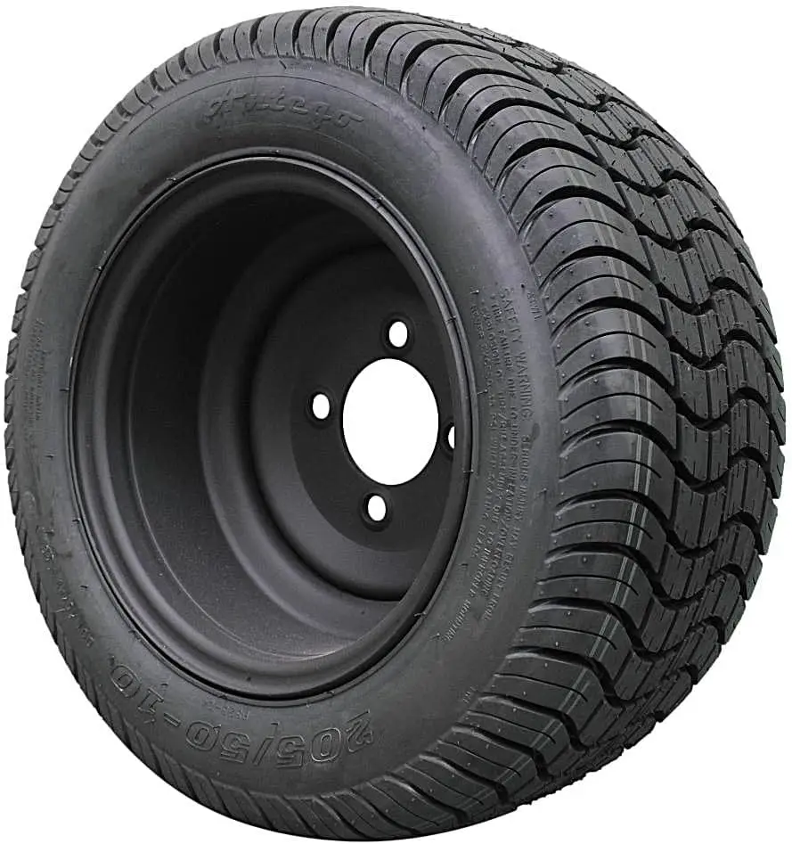 205/50-10 with 10x7 Matte Black Wheels for Golf Cart (Set of 2)
205/50-10 with 10x7 Matte Black Wheels for Golf Cart (Set of 2)