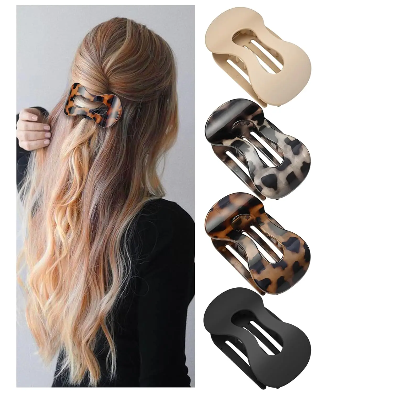 Flat Hair Clips for Women, Matte Finish Side Hold Claw Clips, No-Slip Duckbill Design, 4 Pcs
Flat Hair Clips for Women, Matte Finish Side Hold Claw Clips, No-Slip Duckbill Design, 4 Pcs
