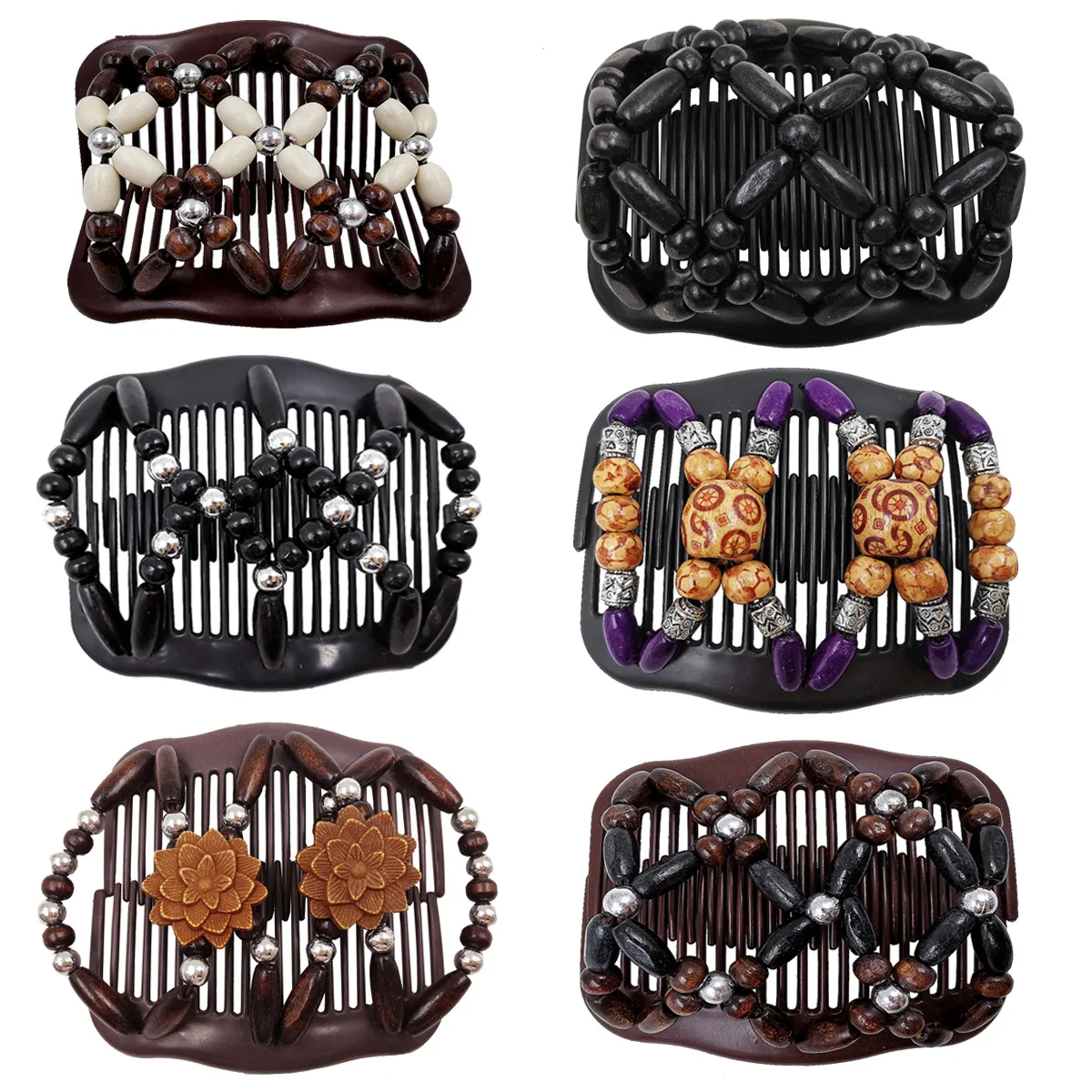 Faionable Double Row Magic Comb with Wooden Beads Versatile Hair Sling Tool ular Selling Product Household Personal Care
Faionable Double Row Magic Comb with Wooden Beads Versatile Hair Sling Tool ular Selling Product Household Personal Care