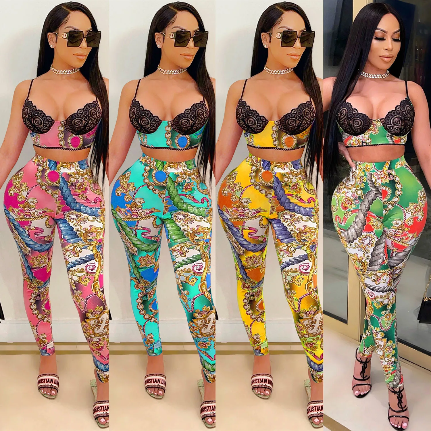 Fashion sexy tight suspenders milk silk digital printing two-piece trousers femininity elegant high-end new women's clothing
Fashion sexy tight suspenders milk silk digital printing two-piece trousers femininity elegant high-end new women's clothing