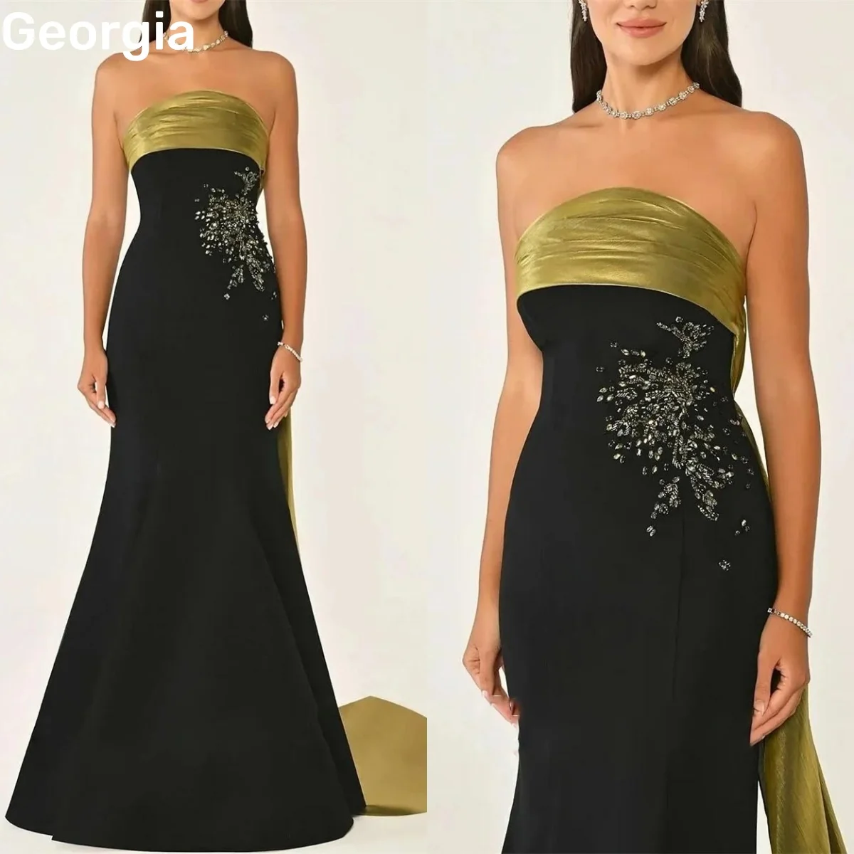Strapless Prom Dress Women Mermaid Customize Elegant Dresses For Women Beadings Floor-Length Zipper Sleeveless Prom Dresses 
Strapless Prom Dress Women Mermaid Customize Elegant Dresses For Women Beadings Floor-Length Zipper Sleeveless Prom Dresses