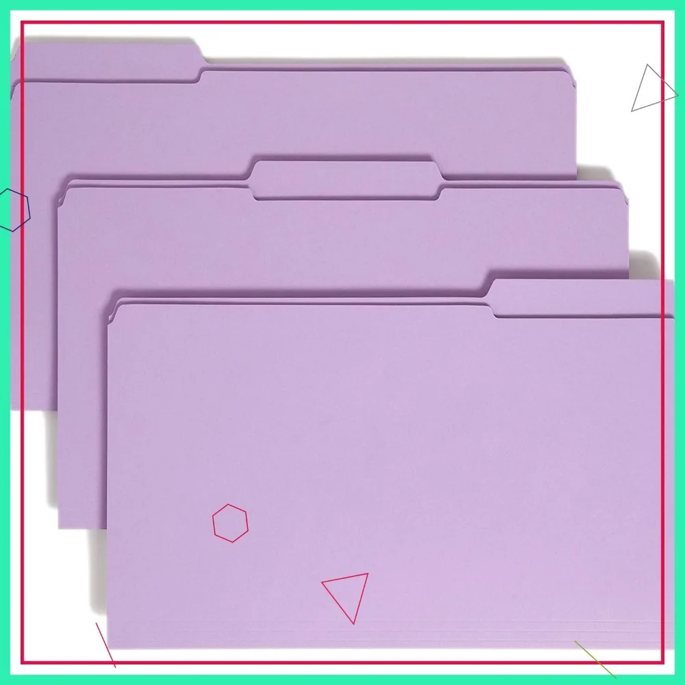 Legal Size File Folders, Reinforced 1/3-Cut Tabs, Lavender Color, 100 per Box for Office Organization
Legal Size File Folders, Reinforced 1/3-Cut Tabs, Lavender Color, 100 per Box for Office Organization