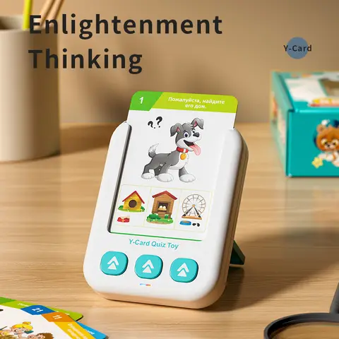 Russian Language Learning Machine 55pcs Flashcard Language Teaching Machine  Reader Early Educational Pocket Device Toy for Baby