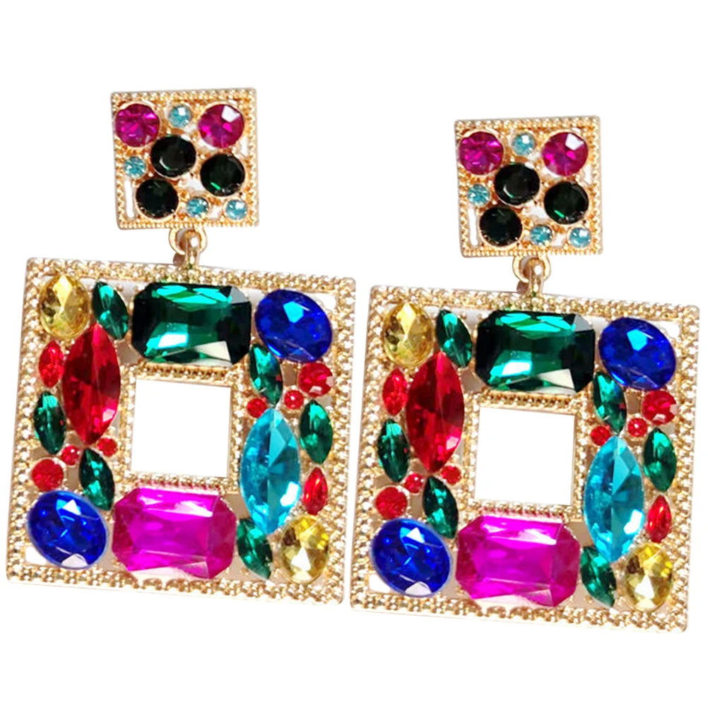Rhinestone Earrings Square Bling Square Colorful Earrings Dangle Statement Prom Trendy Fashion Jewelry Accessories for Women
Rhinestone Earrings Square Bling Square Colorful Earrings Dangle Statement Prom Trendy Fashion Jewelry Accessories for Women