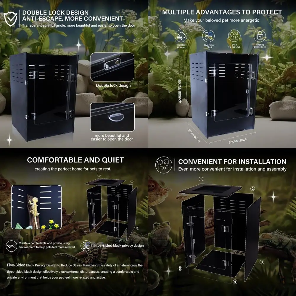 Акриловый корпус для черепахи Geckos — резервуар для рептилий 12x12x18 дюймов для гекконов, змей и ящериц — террариум из ПВХ для маленьких домашних животных
Акриловый корпус для черепахи Geckos — резервуар для рептилий 12x12x18 дюймов для гекконов, змей и ящериц — террариум из ПВХ для маленьких домашних животных