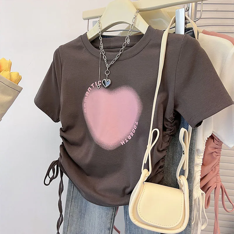 Summer Fashion Printed Casual Short Style T-shirt Women Contrast Drawstring Slim Short Sleeve O-neck Top Tee
Summer Fashion Printed Casual Short Style T-shirt Women Contrast Drawstring Slim Short Sleeve O-neck Top Tee