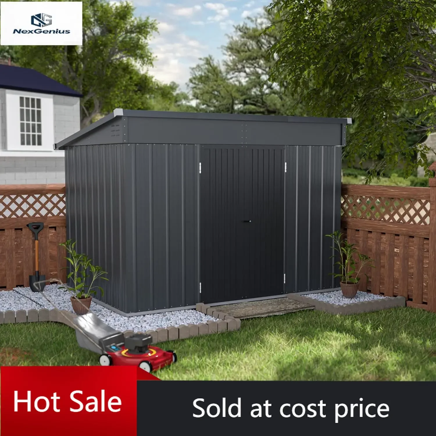 Metal Storage Shed, 6x10FT Outdoor Storage Shed with Sloped Galvanized Steel Roof, Garden Tool Storage House Metal Shed with 2 V
Metal Storage Shed, 6x10FT Outdoor Storage Shed with Sloped Galvanized Steel Roof, Garden Tool Storage House Metal Shed with 2 V