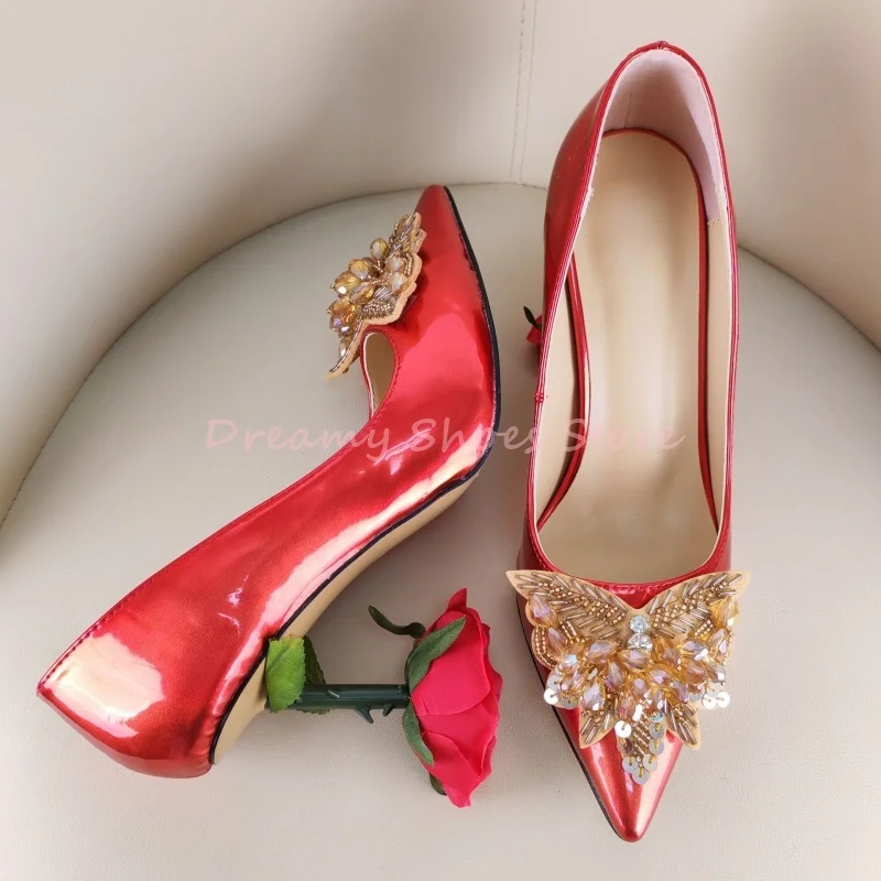 Red Slip On Bow Rhinestone Rose Heel Pumps Women Green Crystal Patent Leather High Heels Summer Wedding Party Shoes New Arrival
Red Slip On Bow Rhinestone Rose Heel Pumps Women Green Crystal Patent Leather High Heels Summer Wedding Party Shoes New Arrival
