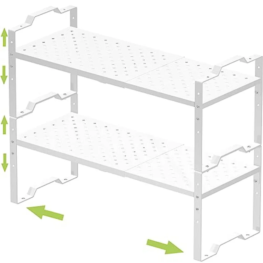 Expandable Cabinet Shelf Organizer, Adjustable Stackable Spice Rack for Kitchen and Bathroom, White, Medium, 2 Packs
Expandable Cabinet Shelf Organizer, Adjustable Stackable Spice Rack for Kitchen and Bathroom, White, Medium, 2 Packs
