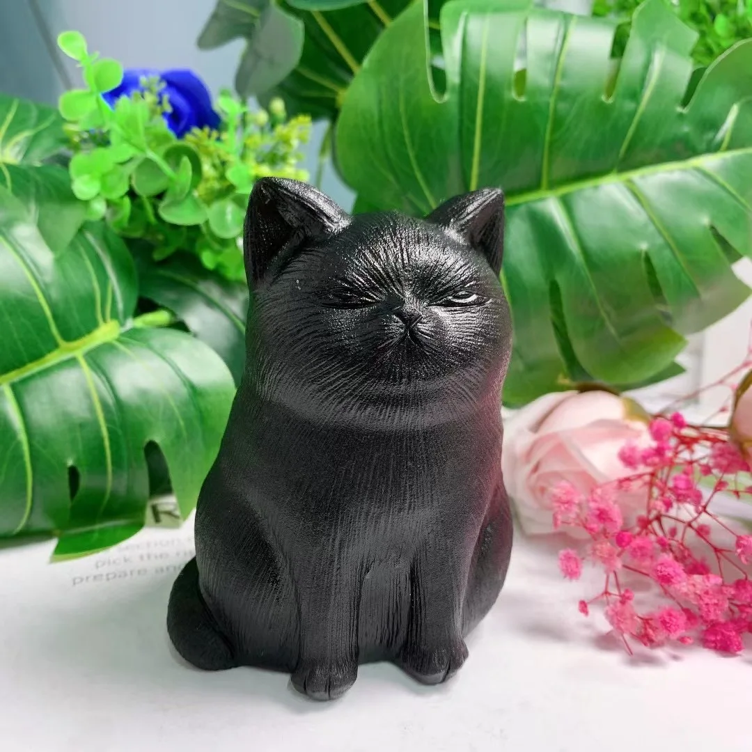 10cm Natural Obsidian Crystal Cat Hand Made Carved Animal Craft Home Decoration Ornament 1pcs
10cm Natural Obsidian Crystal Cat Hand Made Carved Animal Craft Home Decoration Ornament 1pcs