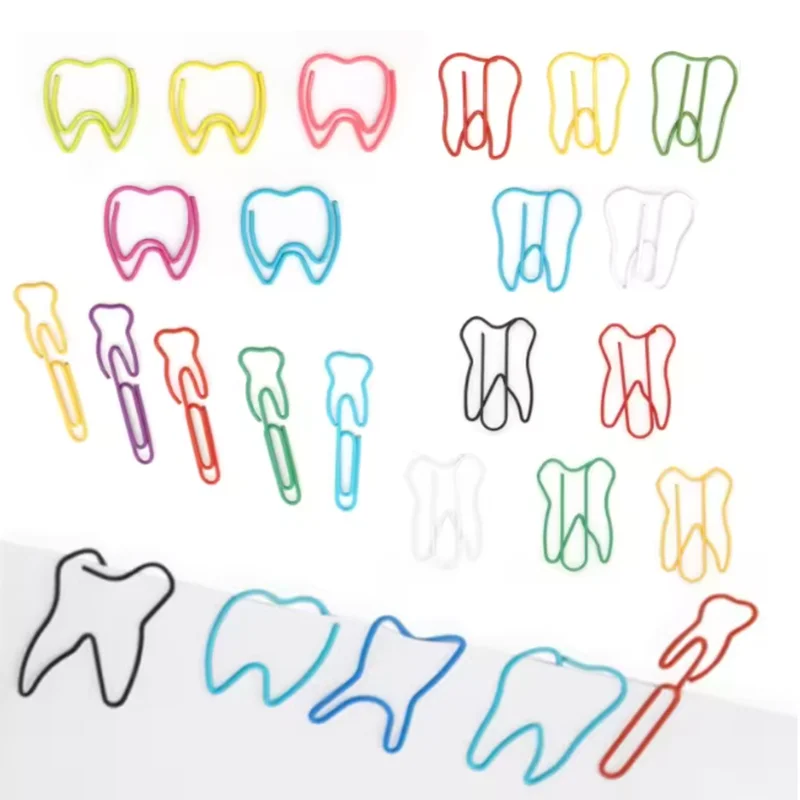 50Pcs Tooth Shape Metal Paper Clips Cute Colorful Paperclip Bookmark Note Memo Ticket Clip Dentist Gift Clinic Office Stationery
50Pcs Tooth Shape Metal Paper Clips Cute Colorful Paperclip Bookmark Note Memo Ticket Clip Dentist Gift Clinic Office Stationery