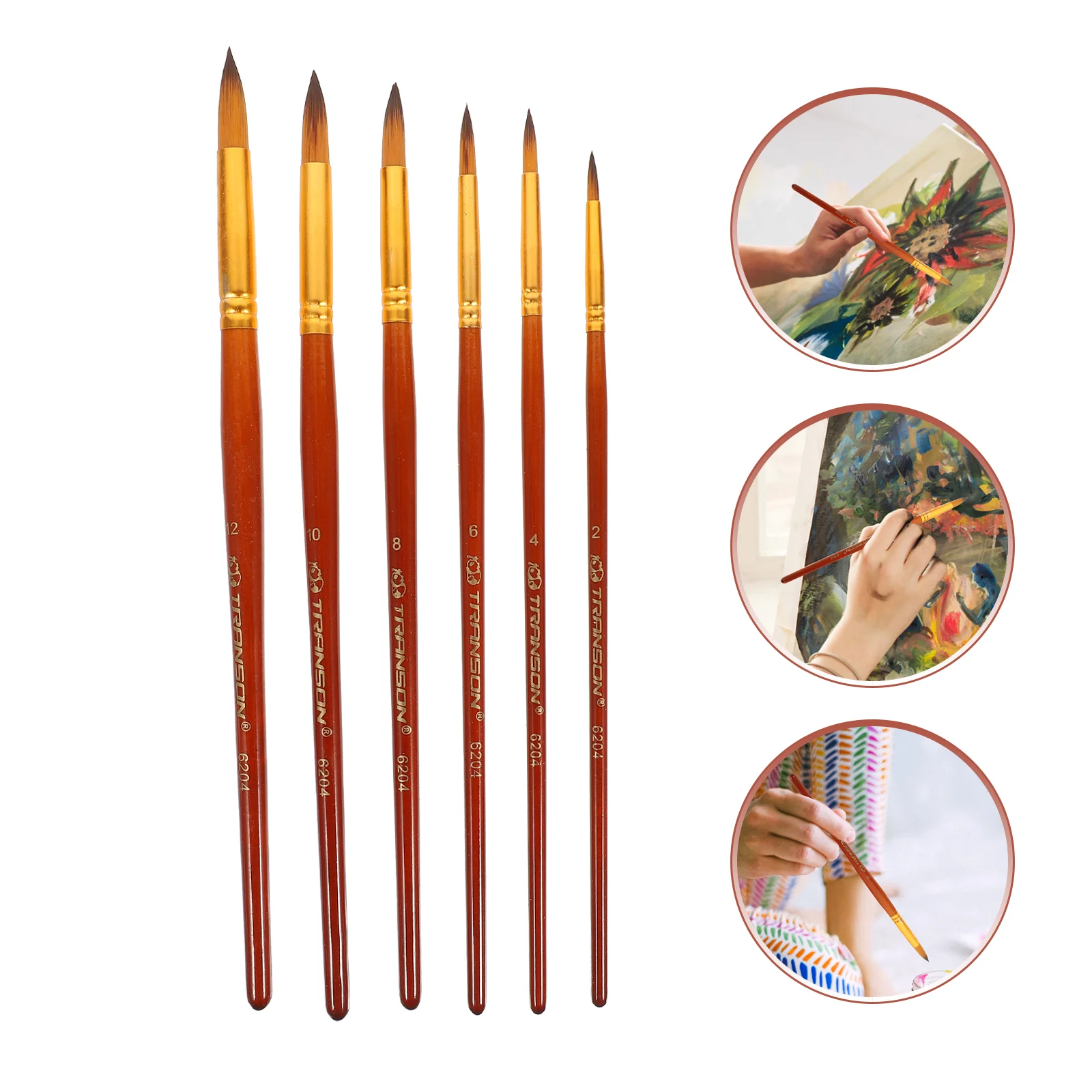 6 Pcs Brush Water Color Student Watercolor Paint Kit Paintbrush Oil Painting Supplies Paintbrushes Brown Nylon
6 Pcs Brush Water Color Student Watercolor Paint Kit Paintbrush Oil Painting Supplies Paintbrushes Brown Nylon