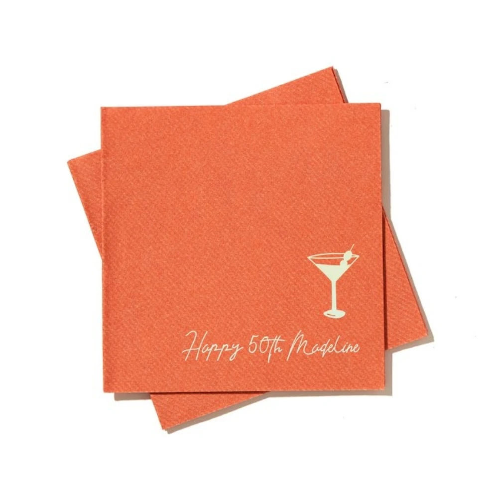 50Pcs Personalized Martini Glass Script Cocktail Napkins, Custom Birthday Party Napkins, Wedding, Engagement, Anniversary Napkin
50Pcs Personalized Martini Glass Script Cocktail Napkins, Custom Birthday Party Napkins, Wedding, Engagement, Anniversary Napkin