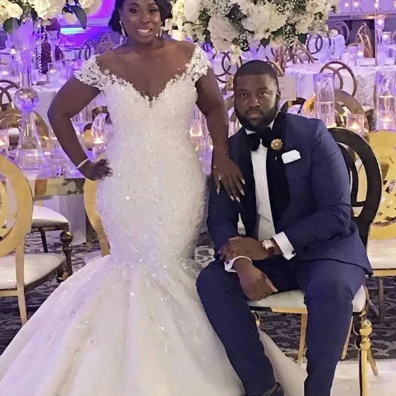 Customized Black Women Africa Plus Size Wedding Dress Mermaid Off Shoulder Lace Vestidos De Noiva Bride Gown Designer
Customized Black Women Africa Plus Size Wedding Dress Mermaid Off Shoulder Lace Vestidos De Noiva Bride Gown Designer