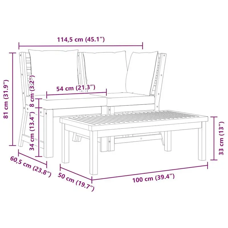 Garden Lounge Set Cream and Acacia Wood
Garden Lounge Set Cream and Acacia Wood