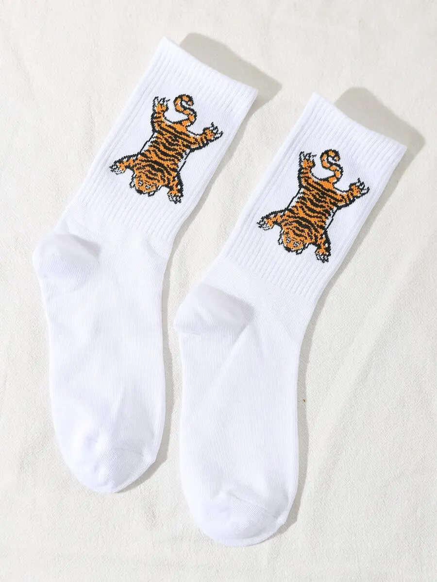 Men White Tiger Print Crew Socks Fall Casual Socks
Men White Tiger Print Crew Socks Fall Casual Socks