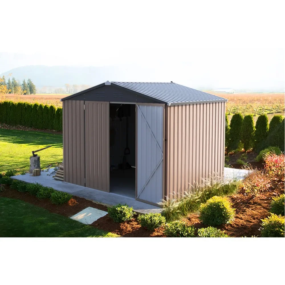 Modern 8' x 6' Outdoor Metal Storage Shed with Lockable Door for Backyard, Weather-Resistant tool room
Modern 8' x 6' Outdoor Metal Storage Shed with Lockable Door for Backyard, Weather-Resistant tool room