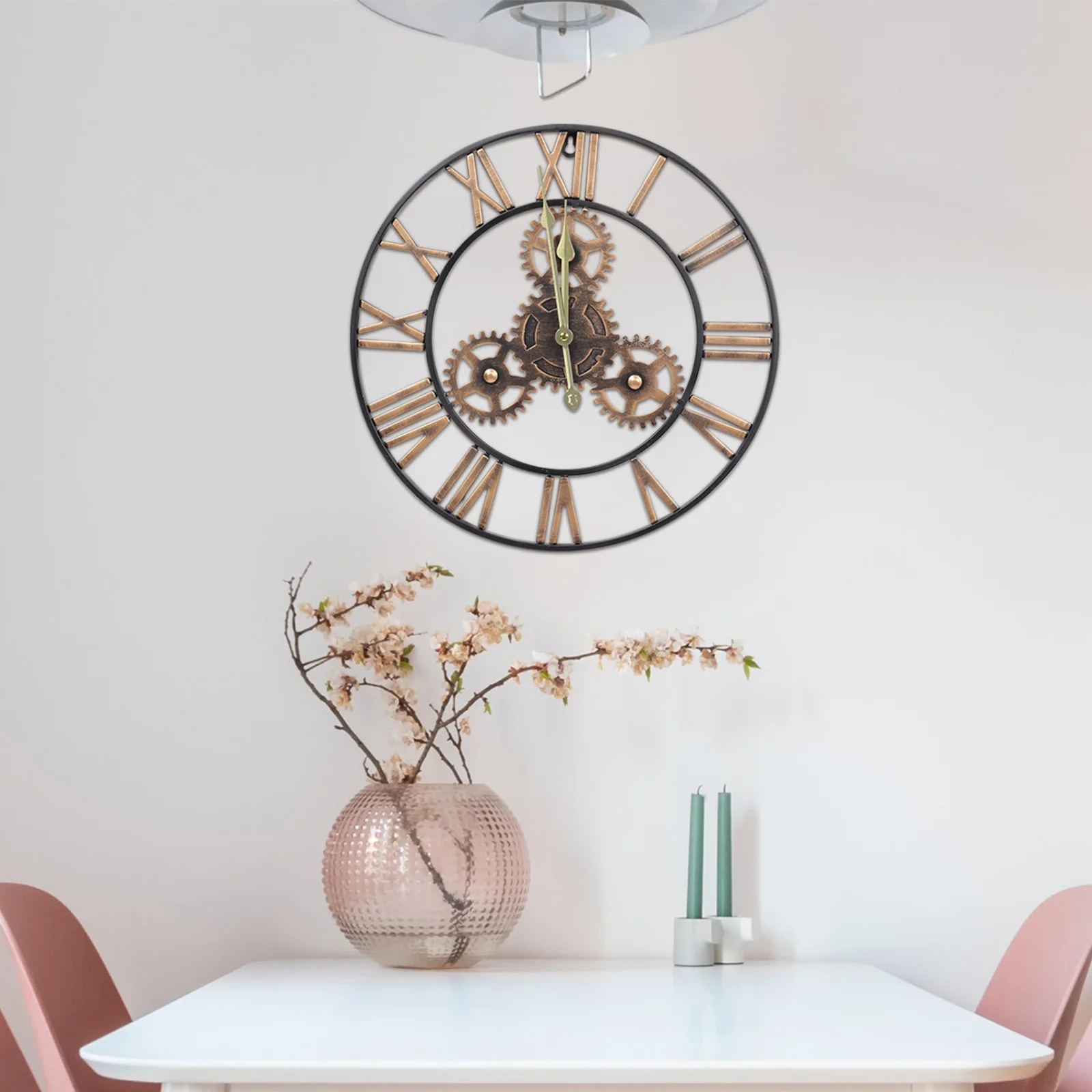 1pc Round Wall Clock Industrial Style Simple Decorative Hanging For Living Room Bedroom Office Home Wall Decor Metal Art Pendant
1pc Round Wall Clock Industrial Style Simple Decorative Hanging For Living Room Bedroom Office Home Wall Decor Metal Art Pendant