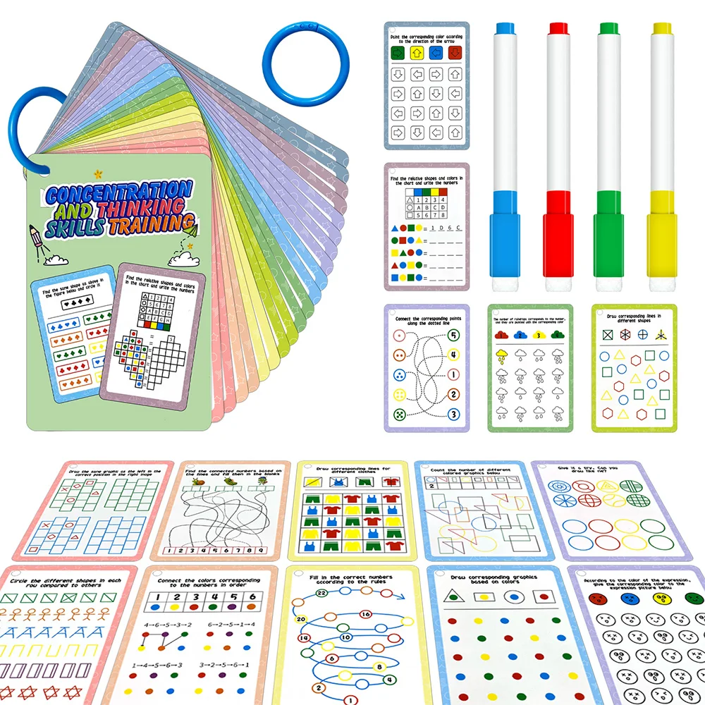 Math Games Reusable Flashcards with 4 Colors Erasable Pens Ideal For Math Learning and Skill Building Observation Correspondence
Math Games Reusable Flashcards with 4 Colors Erasable Pens Ideal For Math Learning and Skill Building Observation Correspondence