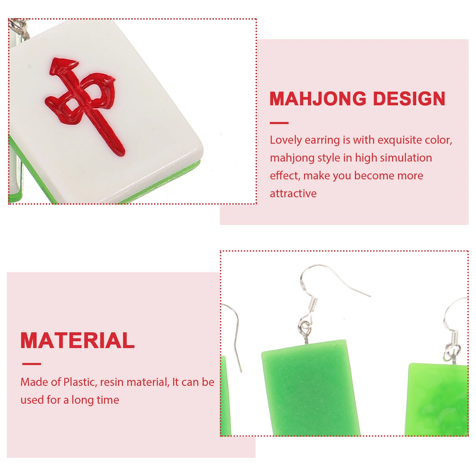 2Pairs Mahjong Earrings Pretty Drop Earrings for Teen Girls Lightweight Cute Dangle Fun Ear Jewelry Unique Gift
2Pairs Mahjong Earrings Pretty Drop Earrings for Teen Girls Lightweight Cute Dangle Fun Ear Jewelry Unique Gift