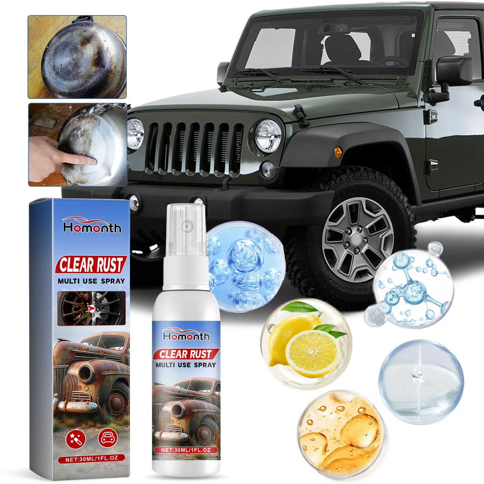 Multipurpose Rust & Stain Remover Spray - Car Tire Cleaning Refurbishment Anti-Oxidation Care Protects Against Oxidation
Multipurpose Rust & Stain Remover Spray - Car Tire Cleaning Refurbishment Anti-Oxidation Care Protects Against Oxidation