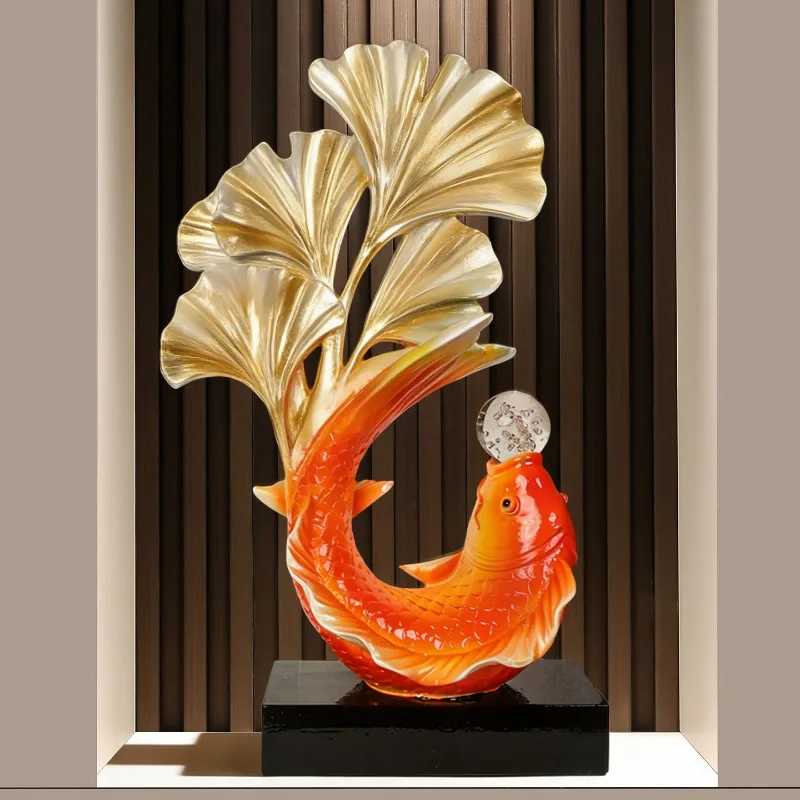 Koi And Ginkgo Leaf Statuette Ornament Home Living Room Entrance TV Cabinet Wine Cabinet Desktop Fish Figurine Decoration Gift
Koi And Ginkgo Leaf Statuette Ornament Home Living Room Entrance TV Cabinet Wine Cabinet Desktop Fish Figurine Decoration Gift