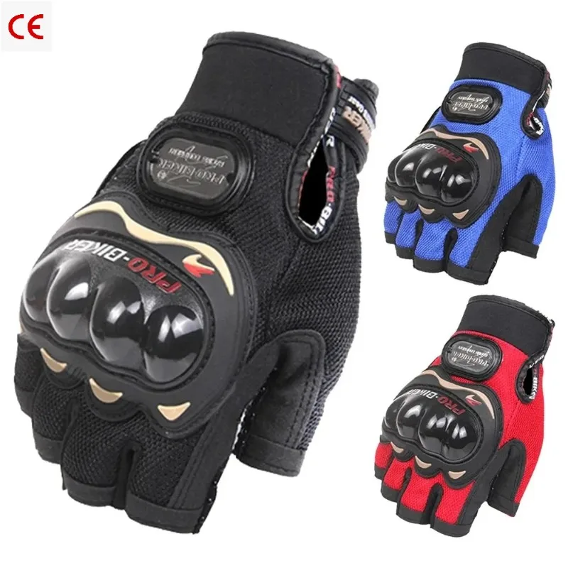 Moto Short Finger Racing Gloves Summer Breathable Mesh Touch Screen Moto Gloves for Motocross, Riding and Outdoor Motorcycle Use