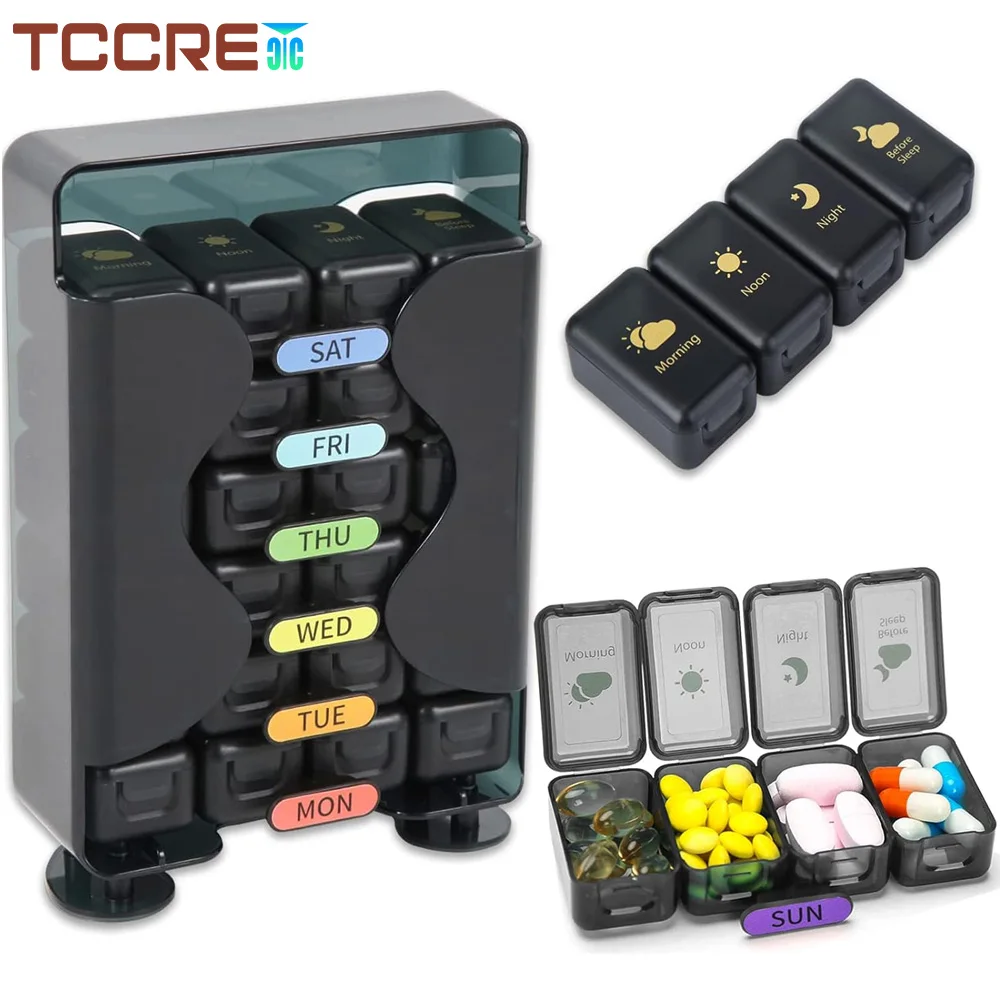 Weekly Pill Organizer 7 Day 4 Times a Day, Large Pill Box Organizer with Drawer Designed for Medication, Vitamins and Fish Oils
Weekly Pill Organizer 7 Day 4 Times a Day, Large Pill Box Organizer with Drawer Designed for Medication, Vitamins and Fish Oils