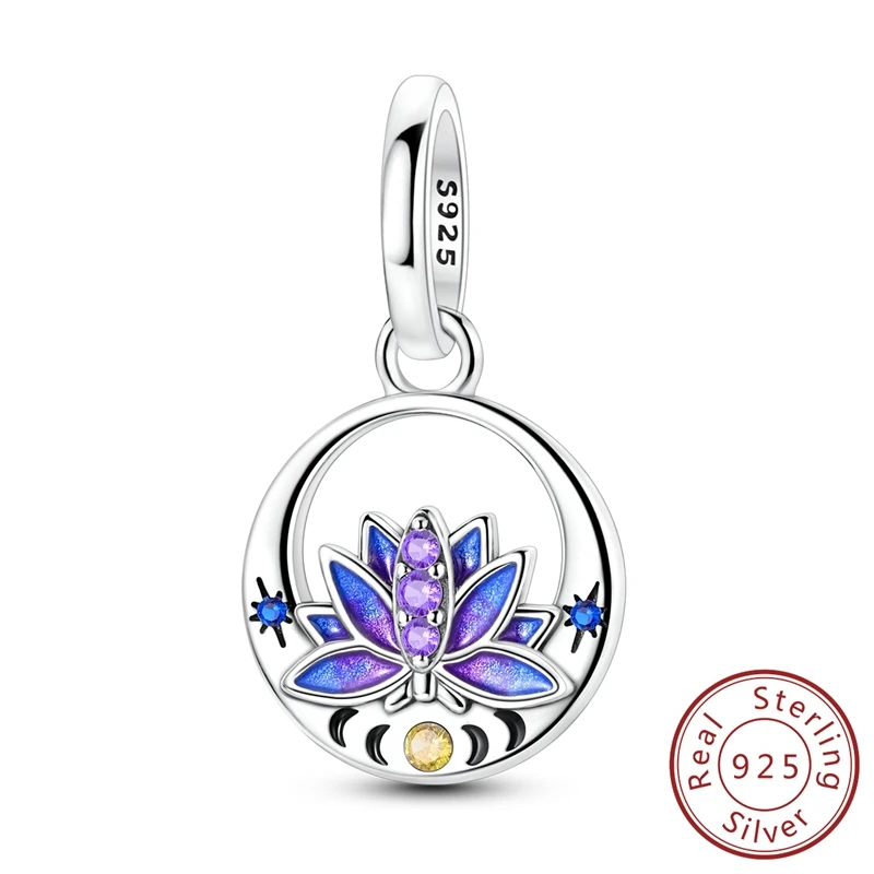 Boutique 100% 925 Sterling Silver Mysterious Moon Lotus Dangle Charm Fits Bracelet For Women Fine Jewelry Necklace Gift
Boutique 100% 925 Sterling Silver Mysterious Moon Lotus Dangle Charm Fits Bracelet For Women Fine Jewelry Necklace Gift