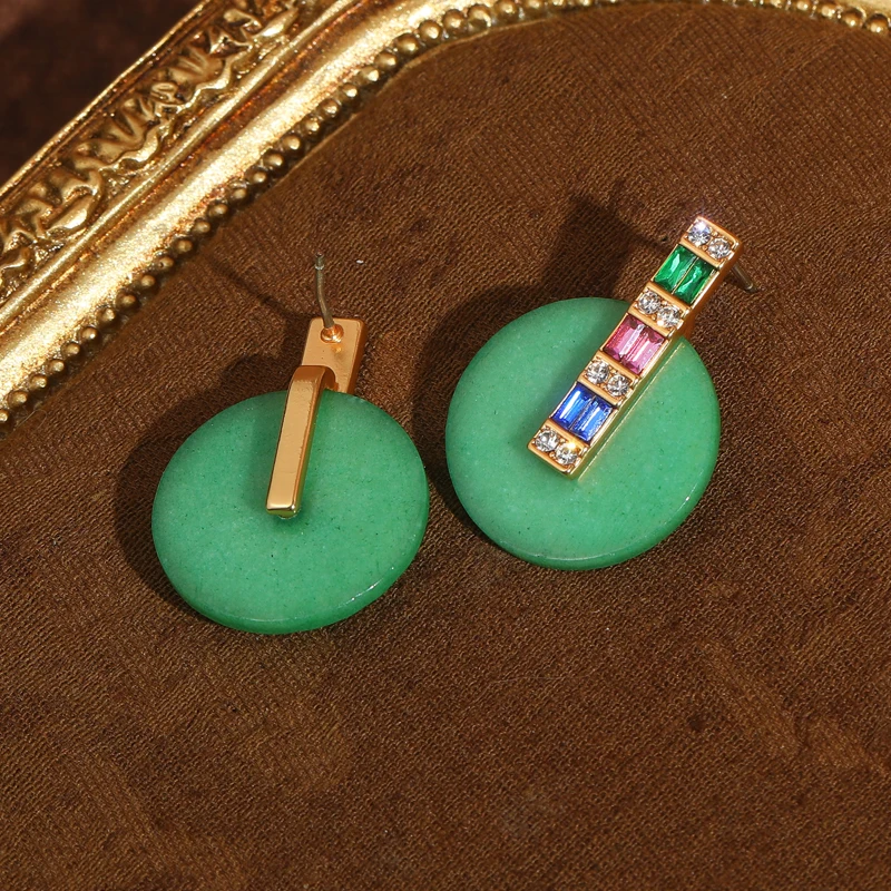Vintage Round Green Jade Drop Earrings Colorful Rhinestone Gold Plated Jewelry for Women High Quality Trends 2026 Accessories
Vintage Round Green Jade Drop Earrings Colorful Rhinestone Gold Plated Jewelry for Women High Quality Trends 2026 Accessories