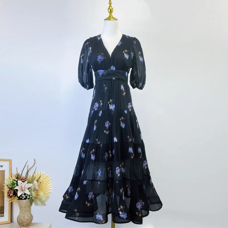Real Shot Spot Australian Niche Autumn New Bubble Sleeve Pleated Printed High Waist Dress Midi Dress
Real Shot Spot Australian Niche Autumn New Bubble Sleeve Pleated Printed High Waist Dress Midi Dress