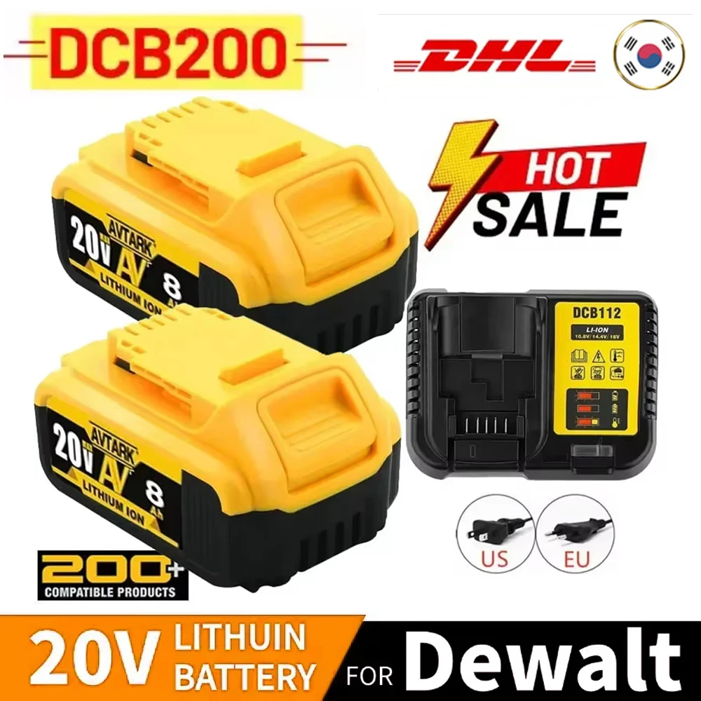 DCB200 20V/18V 12Ah Battery for DeWalt Power Tools - Rechargeable Lithium Battery, Compatible with 20V & 18V Electric Tools
DCB200 20V/18V 12Ah Battery for DeWalt Power Tools - Rechargeable Lithium Battery, Compatible with 20V & 18V Electric Tools