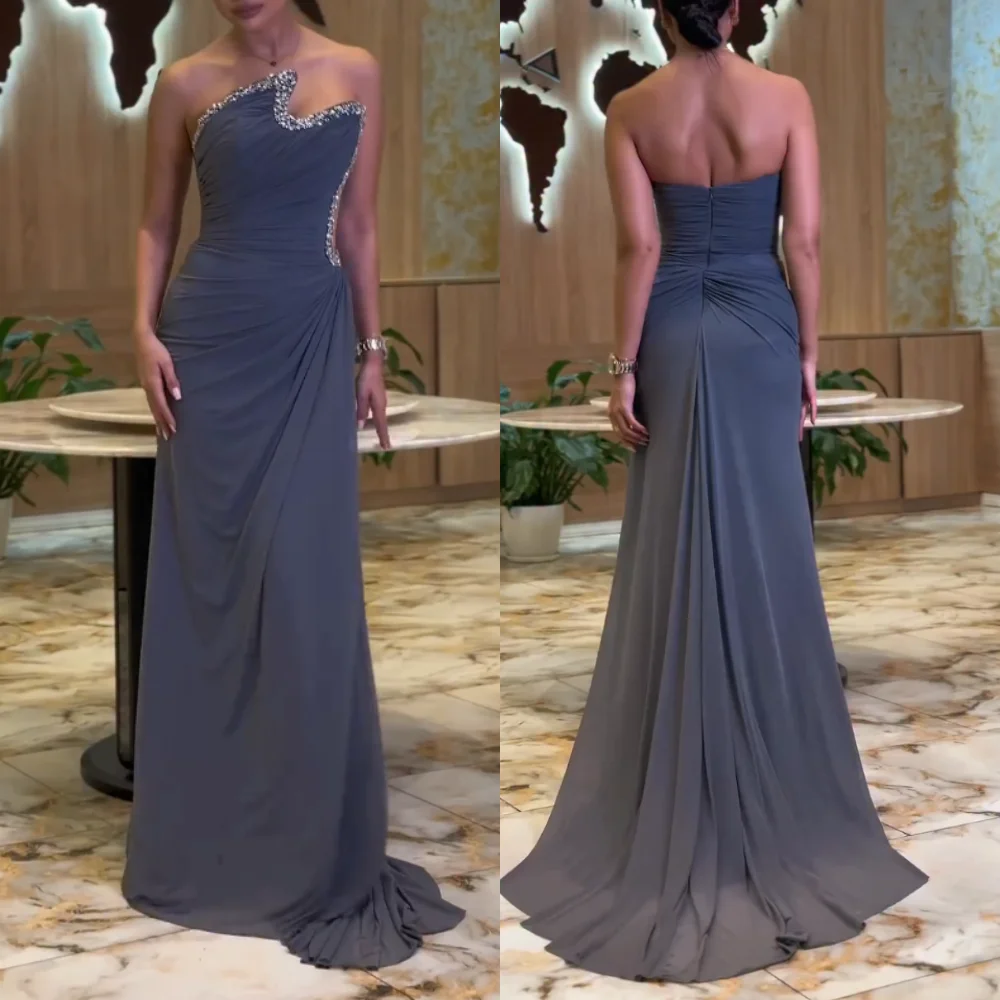 Customized Rhinestone Pleat Chic Strapless Trumpet Long Dresses Bespoke Occasion Women's Evening Dress Elegant Party Gown
Customized Rhinestone Pleat Chic Strapless Trumpet Long Dresses Bespoke Occasion Women's Evening Dress Elegant Party Gown