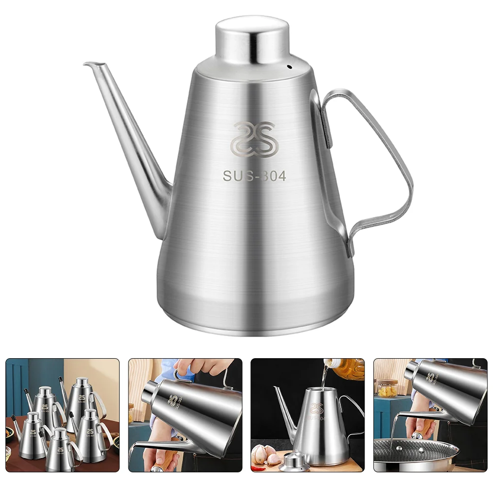 Stainless Steel Oil Pot Bottle with Brush Cooking Dispenser Water Pitcher Filter Kitchen Essentials Container Storage for Tank
Stainless Steel Oil Pot Bottle with Brush Cooking Dispenser Water Pitcher Filter Kitchen Essentials Container Storage for Tank